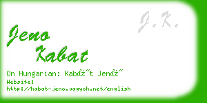 jeno kabat business card